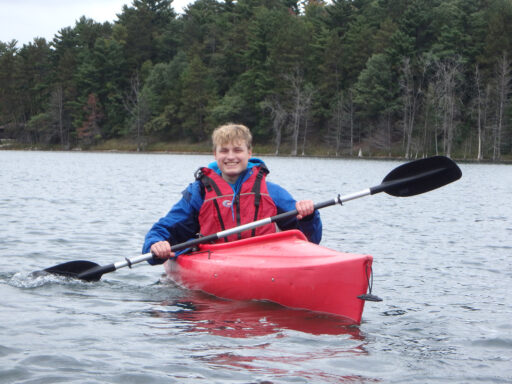 Student kayaking