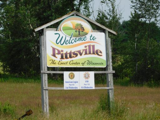 Welcome to Pittsville sign