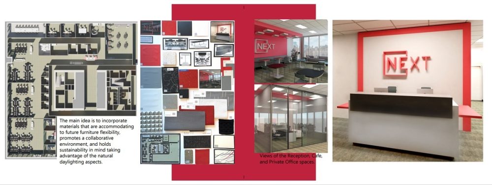 DeBruin partnered with classmate Ashley Mauhar to create this office design for the Steelcase Design Competition.