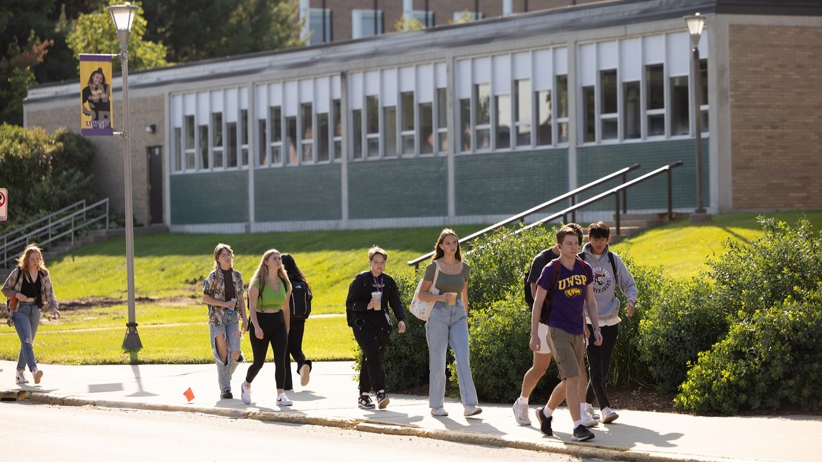 UW-Stevens Point students on the first day of classes. The university saw growth in first-year, graduate and total enrollment for the 2024-25 academic year.