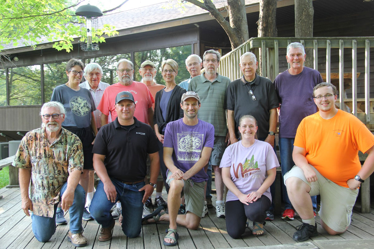 The Friends of Schmeeckle Reserve Board of Directors works to continue Schmeeckle’s mission through fundraising and volunteerism. Ron Zimmerman (bottom left), Melissa Ruether (second from bottom left) and Jerry Lineberger (top right) pictured.