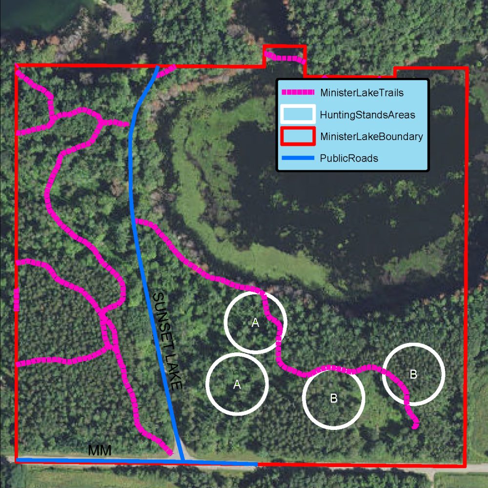 Minister Lake Hunting Map locations