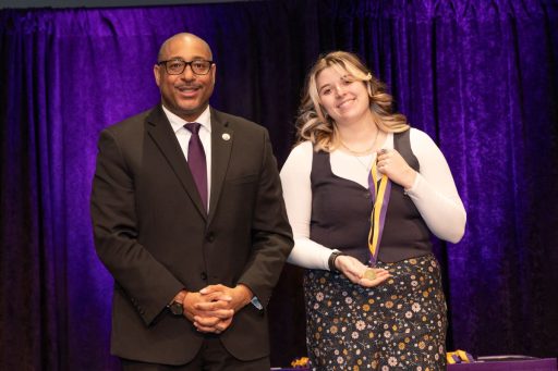 December Mikkonen earned with a Chancellor’s Leadership Award for her work both in and outside the classroom.