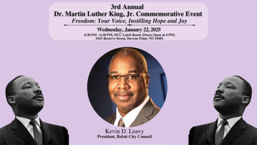 Kevin Leavy, a leader in education and mentorship of black youth, will be the keynote speaker at this year’s 3rd annual Martin Luther King Jr. Day event at UW-Stevens Point on Jan. 22.