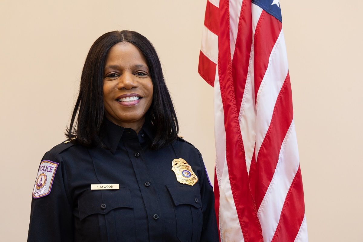 Michele Haywood was sworn-in as the new chief of Police and Security Services at UW-Stevens Point.